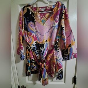 Coldwater Creek Silk Tunic with Tie Waist